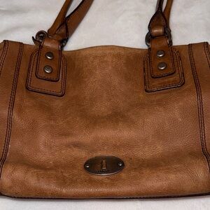 Fossil Tan Leather Shoulder Bag